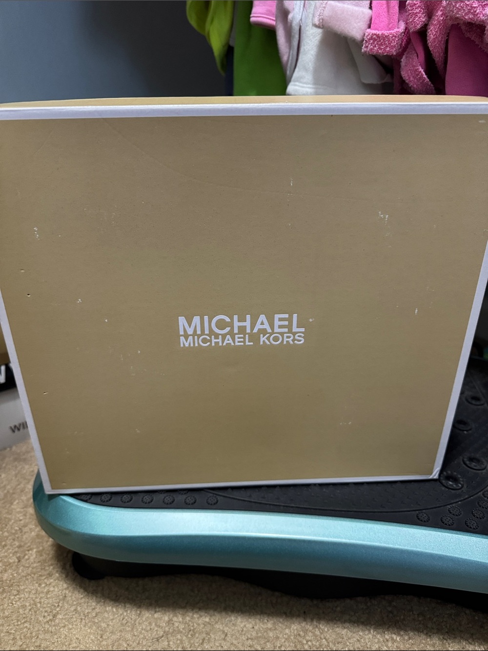 Michael Kors Beige and White Shoe Box